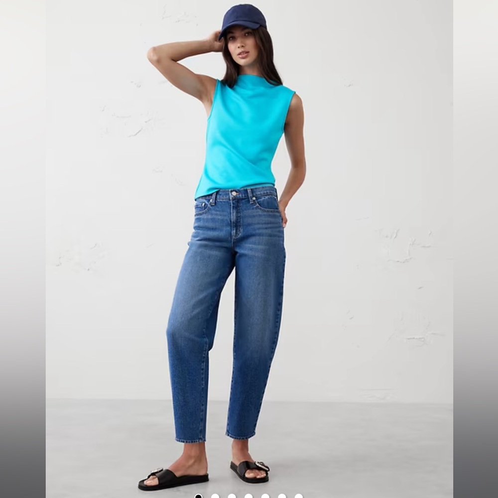 NWT Banana Republic Factory turquoise joy soft touch tank size XS